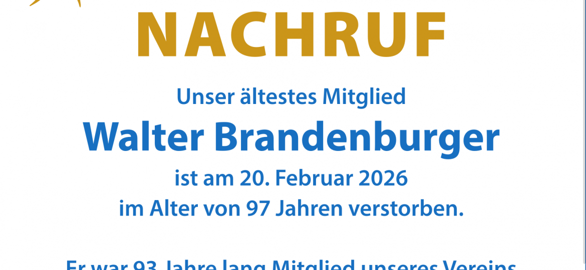 Nachruf Walter Brandenburger