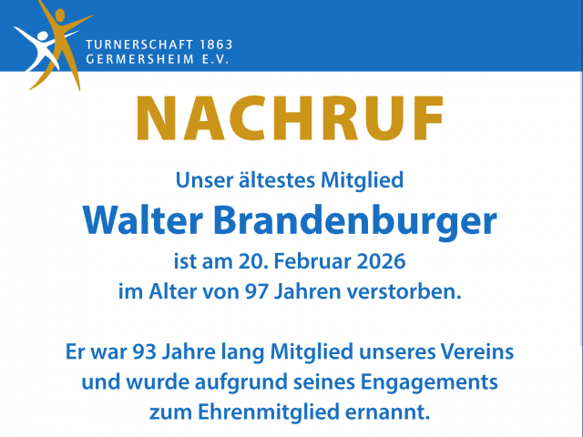 Nachruf Walter Brandenburger