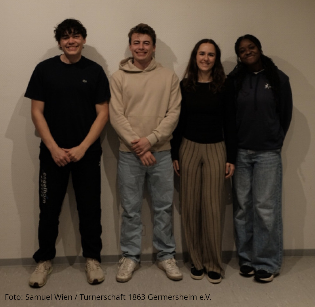 Leichtathletik vlnr: Benjamin Wien, Samuel Wien, Lara Vetter und Sevetlana Da Silva