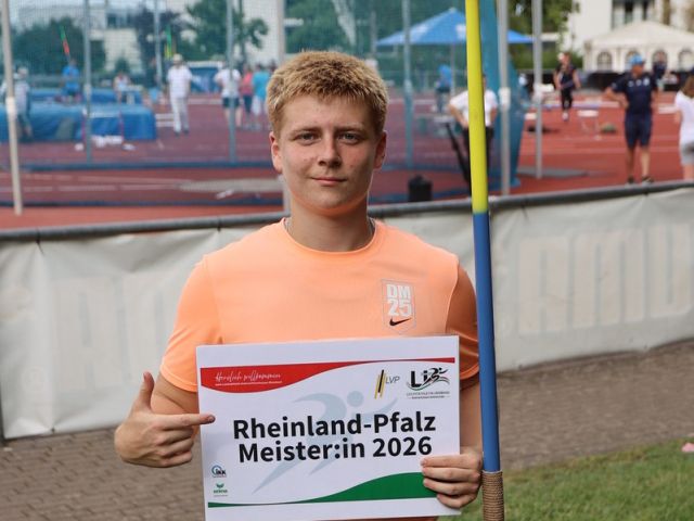 Rheinland-Pfalz-Meister 2026 im Speerwurf MU18: Leon Popp