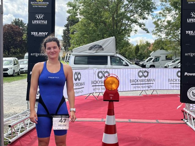 Helene Heinrich nach Beenden der ersten von 16 Runden